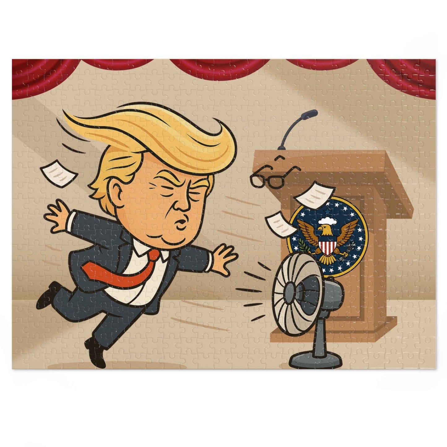 Combover Wind Tunnel Political Parody Jigsaw Puzzle