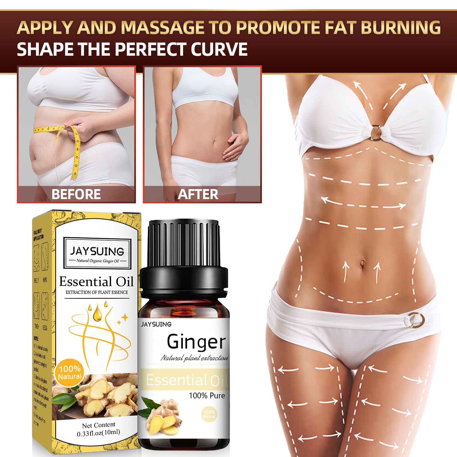 Organic Ginger Oil, Massage Firming Toning And Relieving Muscle Tension Body Beauty Essential Oil - Korvel