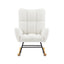 Chaise Berçante en Tissu Teddy Blanc Cassé
