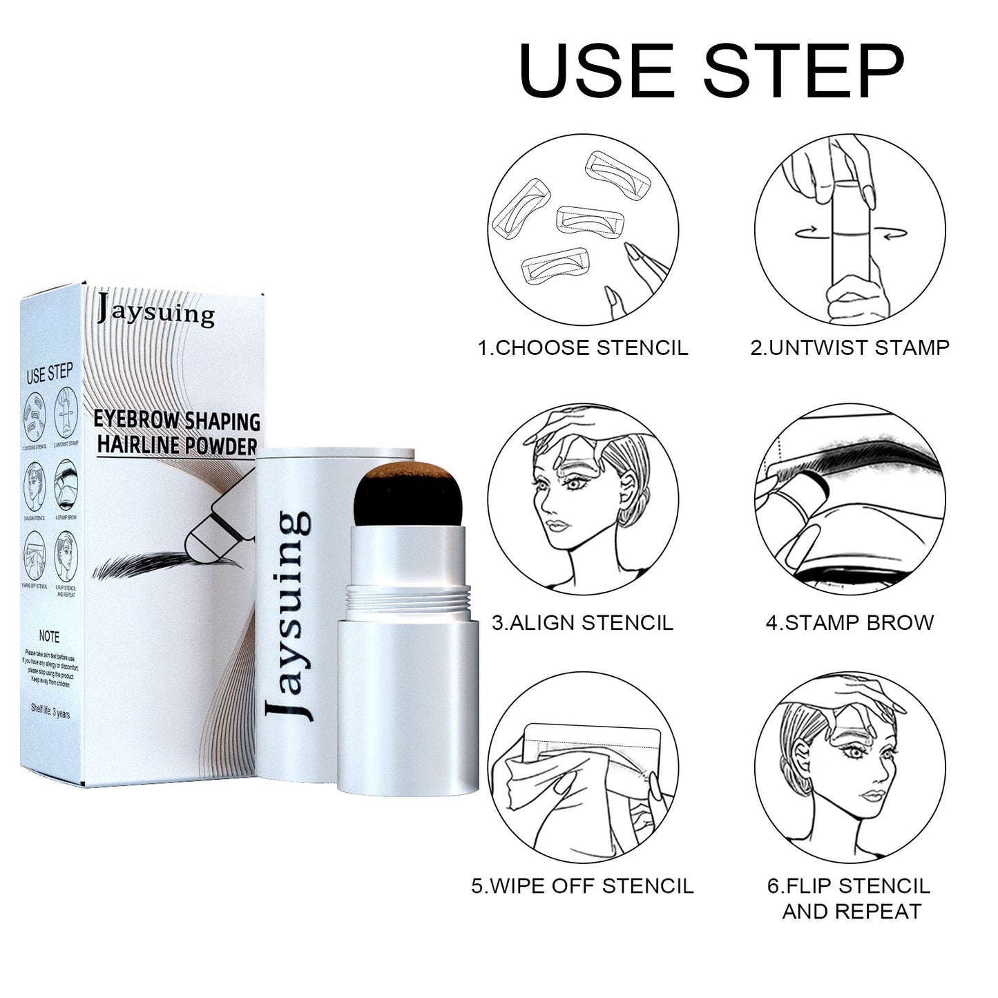 Jaysuing Eyebrow Printing Set Eyebrow Powder Hairline Retouching Eyebrow Shape Portable Hairline Eyebrow Repair Shadow Powder - Korvel