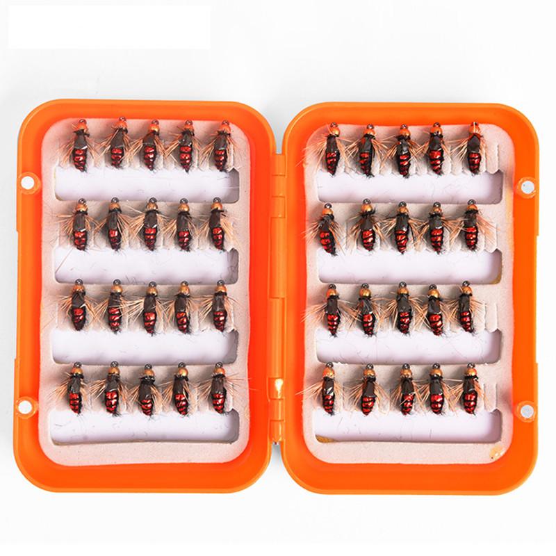 LEO 40pcs/box Fly Fishing Flies Lure High Carbon Steel Fly Tying Hooks for Trout Fishing Artificial Flies - Korvel