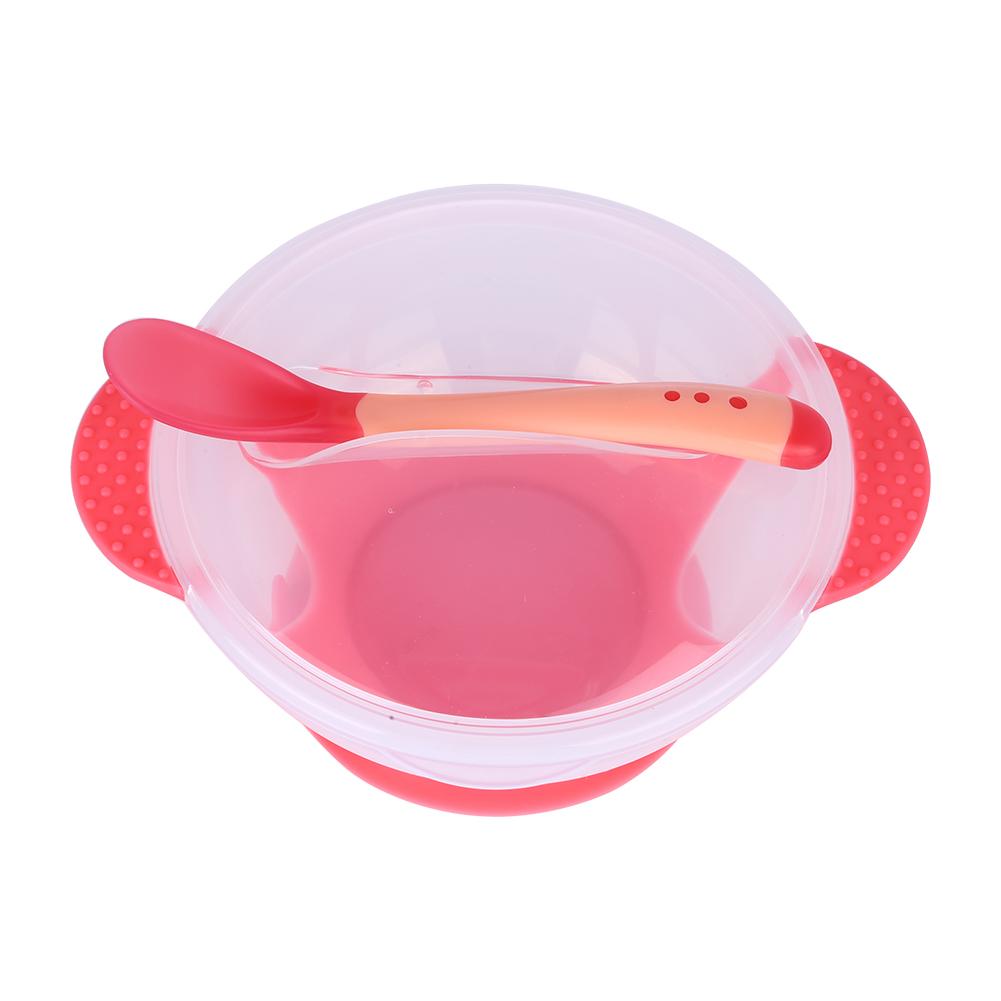 Ensemble de vaisselle pour bébé premium - Bol, couvercle et cuillère