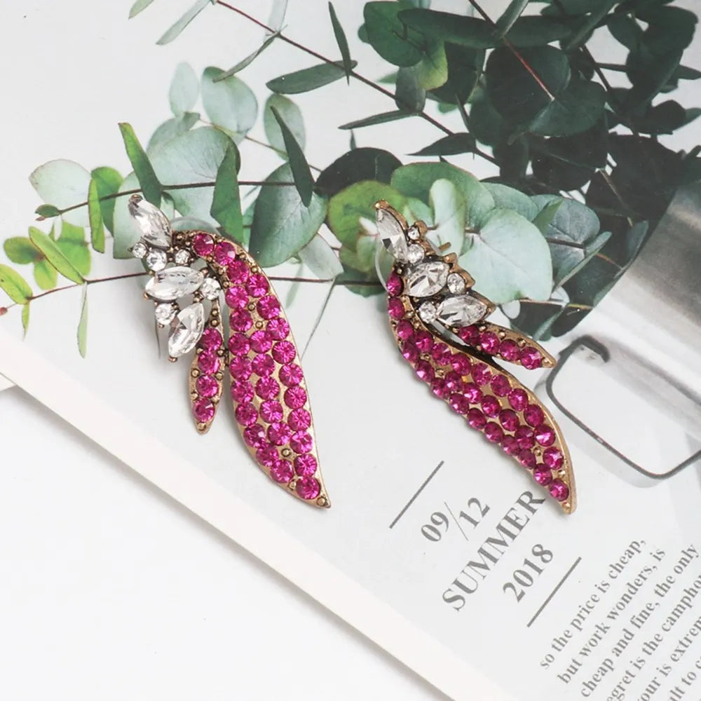 Alloy Glass Stone Stud Earrings - Korvel