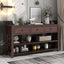 Retro Design Console Table with Two Open Shelves, Pine Solid Wood Frame and Legs for Living Room (Espresso) - Korvel