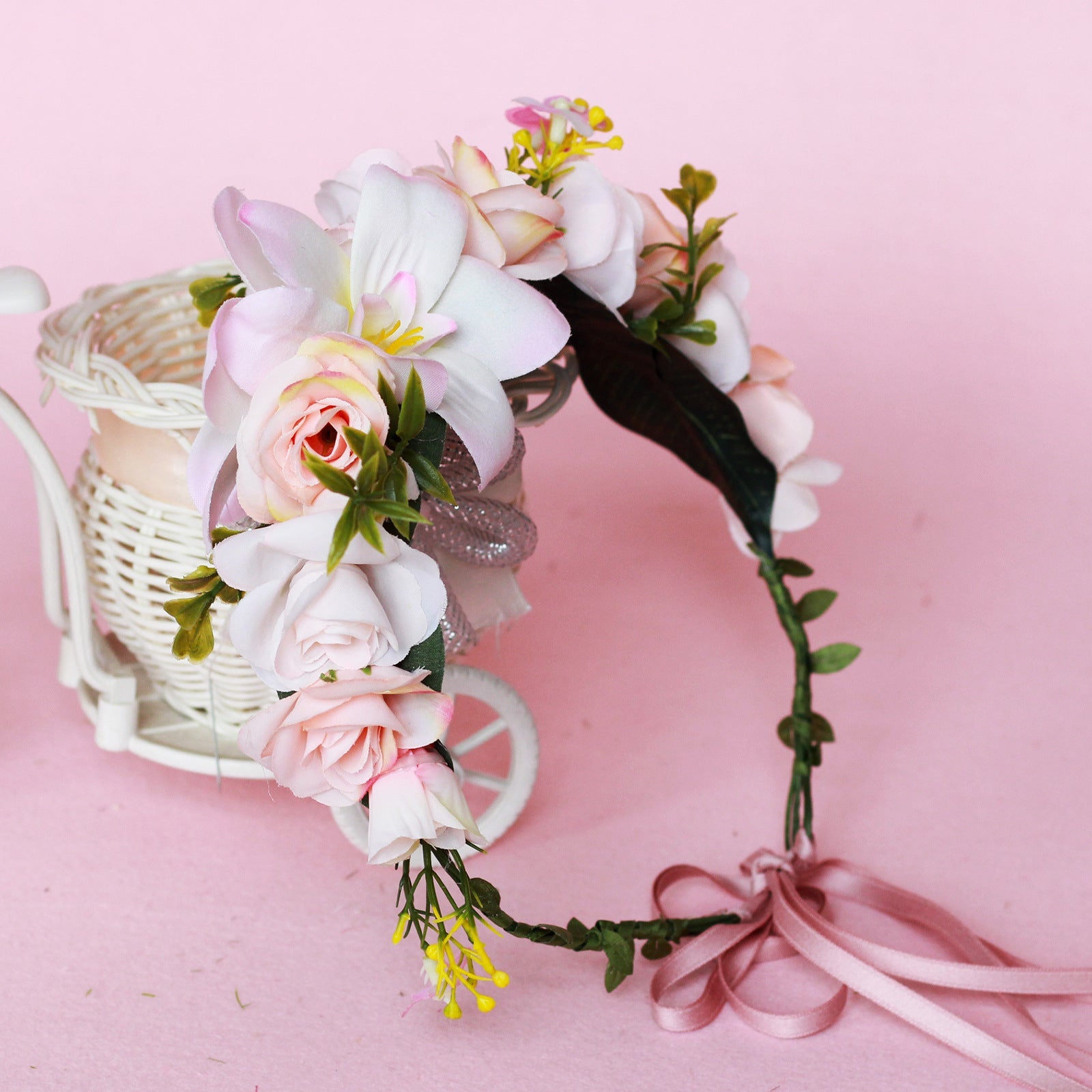 Hawaiian Vacation Wreath Headwear Beautiful Bridal Hairbands Wedding Hair Accessories Headwear Wreath - Korvel