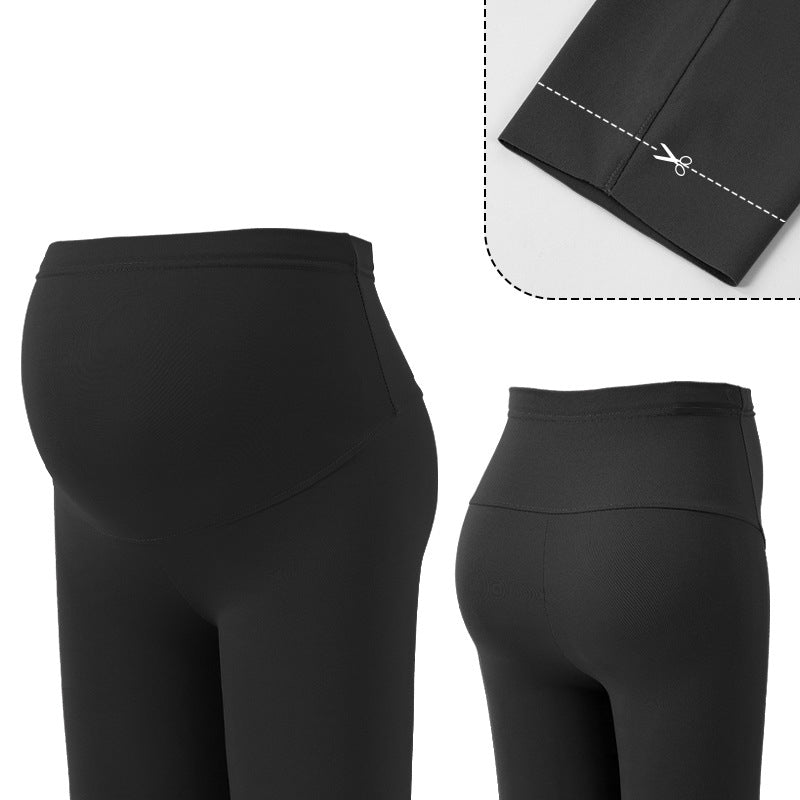 Pregnant Women's Pants Leggings Large Adjustable Barbie Pants High Elastic High Waist Outer Wear - Korvel