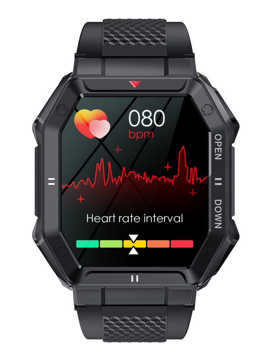 K55 outdoor three-proofing smart watch 1.85-inch large screen Bluetooth phone large battery dynamic heart rate - Korvel
