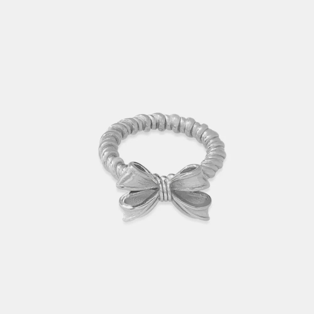 Twisted Titanium Steel Bow Ring - Korvel
