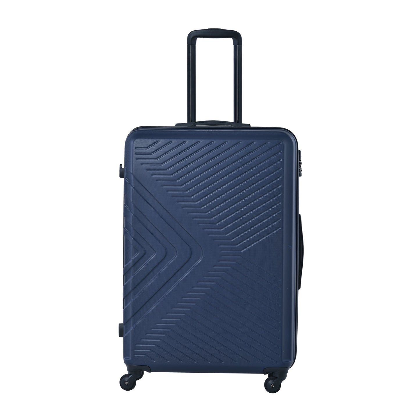 3 Piece Luggage Sets ABS Lightweight Suitcase with Two Hooks, Spinner Wheels, TSA Lock, (20/24/28) Navy - Korvel