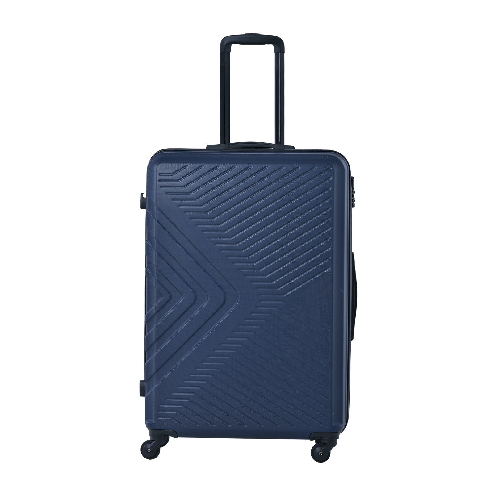3 Piece Luggage Sets ABS Lightweight Suitcase with Two Hooks, Spinner Wheels, TSA Lock, (20/24/28) Navy - Korvel