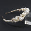 Retro bride headwear with simple pearl headbands - Korvel