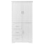 Tall and Wide Storage Cabinet with Doors for Bathroom/Office, Three Drawers, White - Korvel