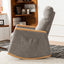 Accent Rocking Chair with Footrest High Back Rubber Wood Rocking Legs Bedroom Living Space 38.6D X 26.8W X 40.6H Inch - Korvel