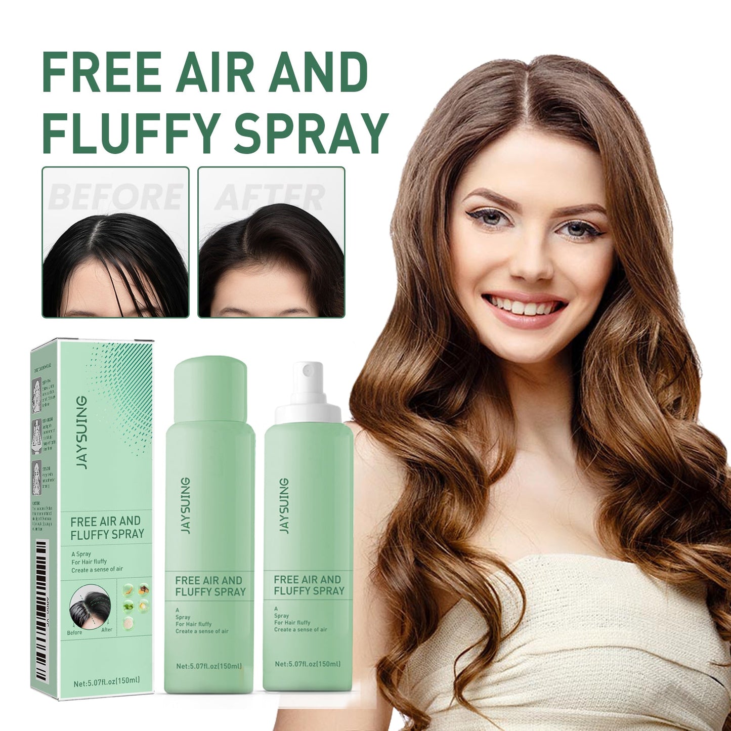 Spray Volumisant Premium pour Cheveux Fluffy et Contrôle de l'Huile