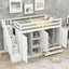 Functional Loft Bed with Storage and Shelves in White