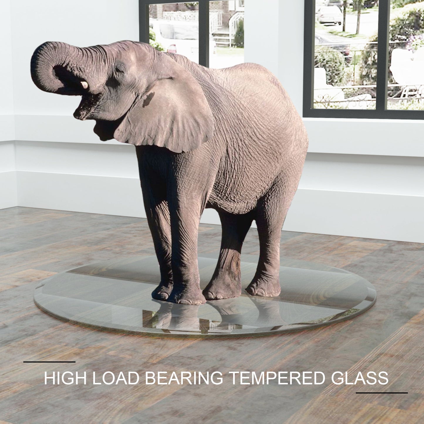 36" Inch Round Tempered Glass Table Top Clear Glass 1/4" Inch Thick Flat Polished Edge - Korvel