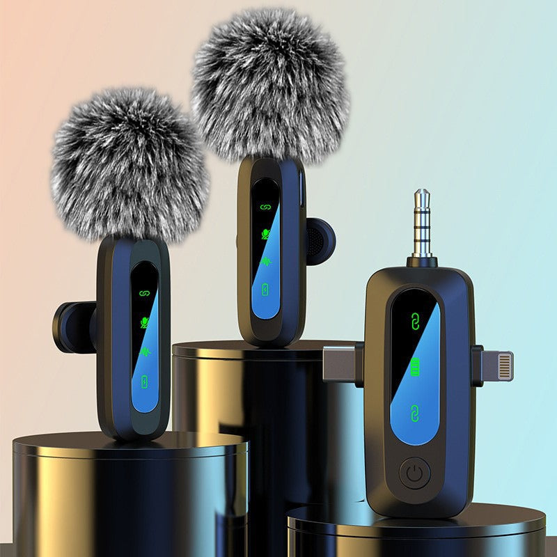 Wireless lavalier microphone J3 three in one interface intelligent sound collection and noise reduction lavalier microphone - Korvel