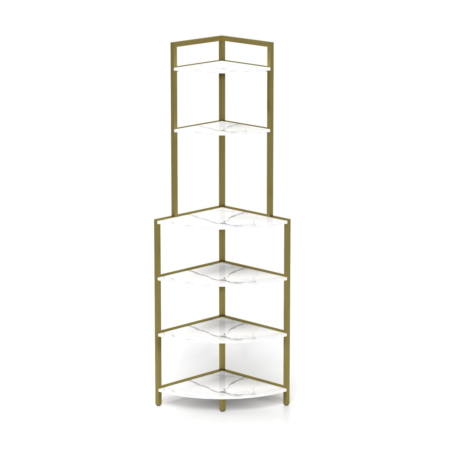 6-story corner open bookshelf, modern bookshelf, wooden frame, independent bookshelf unit, - Korvel