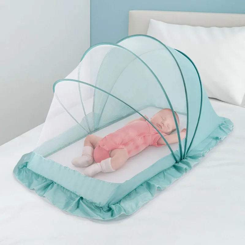 Crib Mosquito Net Encrypted Children Yurt Free Installation Portable Foldable Cribs Tent Cradle Bed Sleeping Pad москитная сетка - Korvel