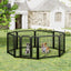 8-panel dog fence, 24 inch small dog pet fence, portable indoor pet game fence. Black, 22.2 inches wide x 23.6 inches high. - Korvel