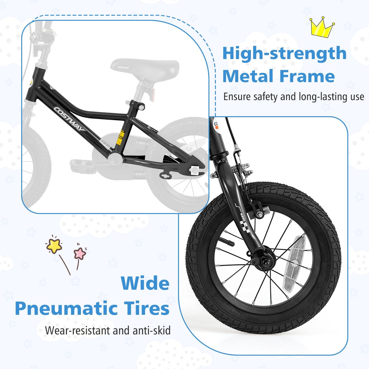 Bicicleta Infantil de 12 Pulgadas con Características Ajustables para Edades de 3 a 4 Años