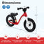 Vélo d'équilibre 12 pouces avec siège réglable - Rouge