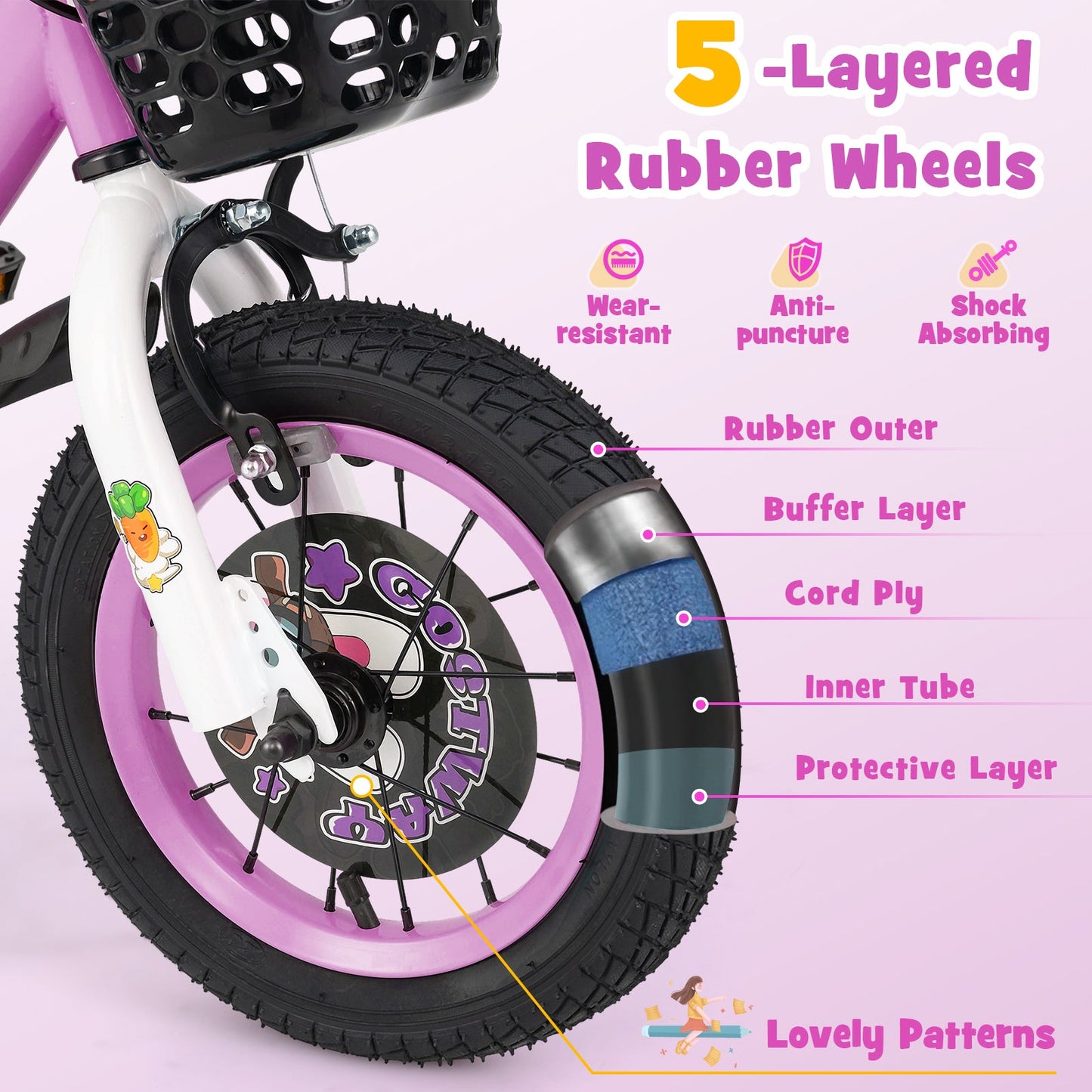 Bicicleta para Niños de 12 Pulgadas para Niños de 3 a 4 Años con Características Ajustables