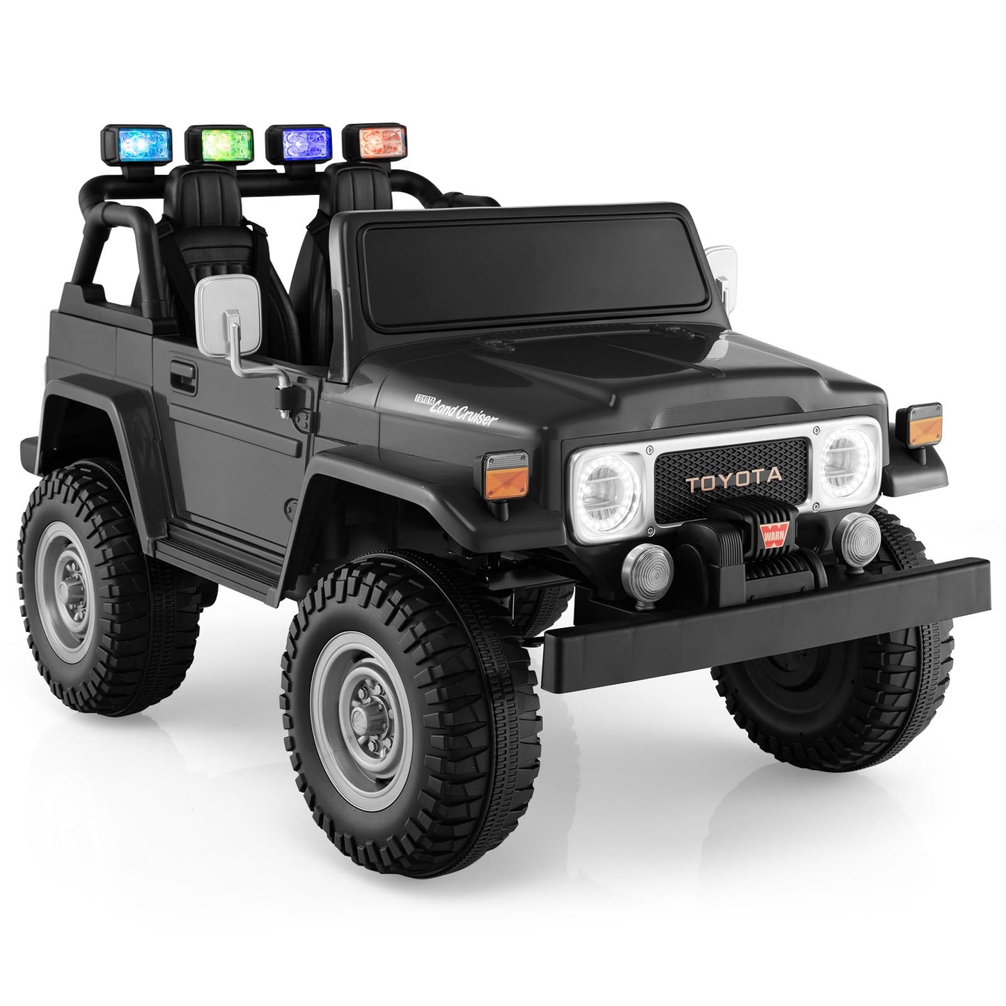 Coche Eléctrico Licenciado para Niños Toyota FJ40 de 12V con 2 Asientos - Negro