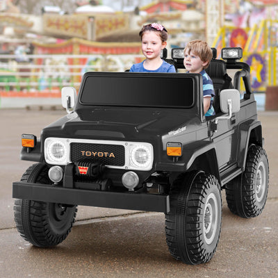 12V 2-Seat Licensed Kids Ride On Toyota FJ40 Car - Black