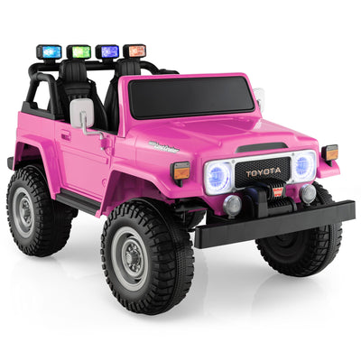 12V 2-Seat Licensed Kids Ride On Toyota FJ40 Car - Pink