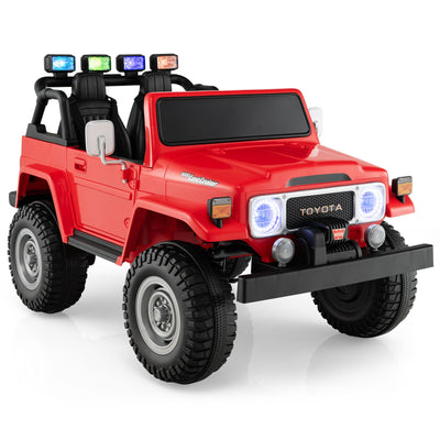 12V 2-Seat Licensed Kids Ride On Toyota FJ40 Car - Red