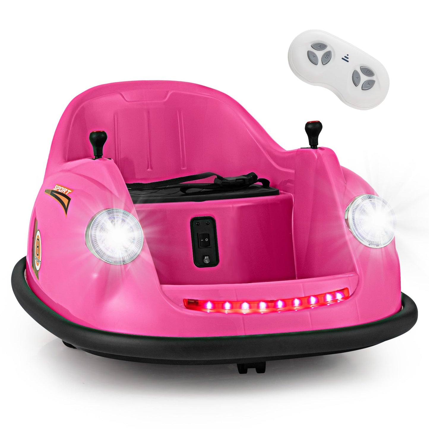 Voiture à bumper électrique pour enfants 12V - Rose