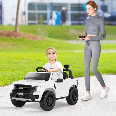 12V Electric Kids Ride-On Car - Licensed Ford Ranger - White