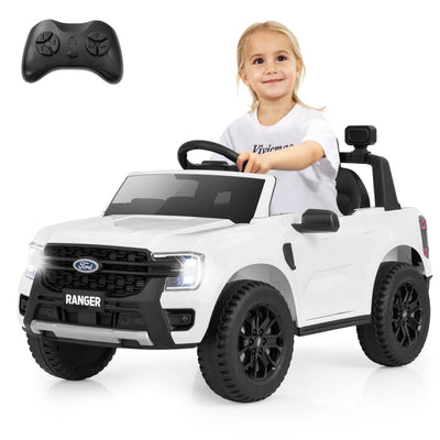 12V Electric Kids Ride-On Car - Licensed Ford Ranger - White