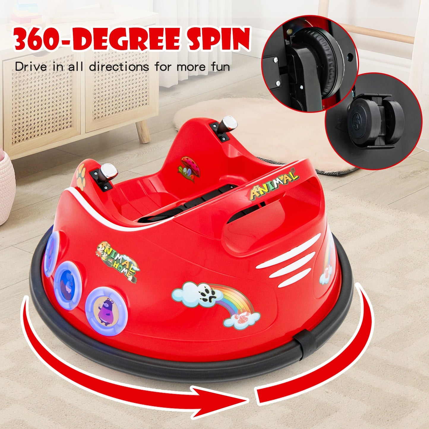 Voiture électrique 12V avec télécommande - Rouge