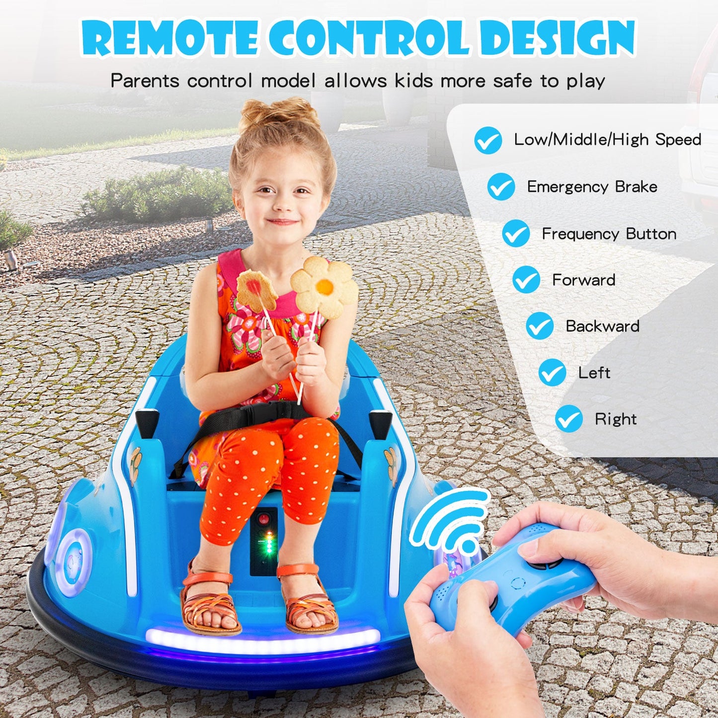 12V Electric Ride On Car with Remote Control - Navy
