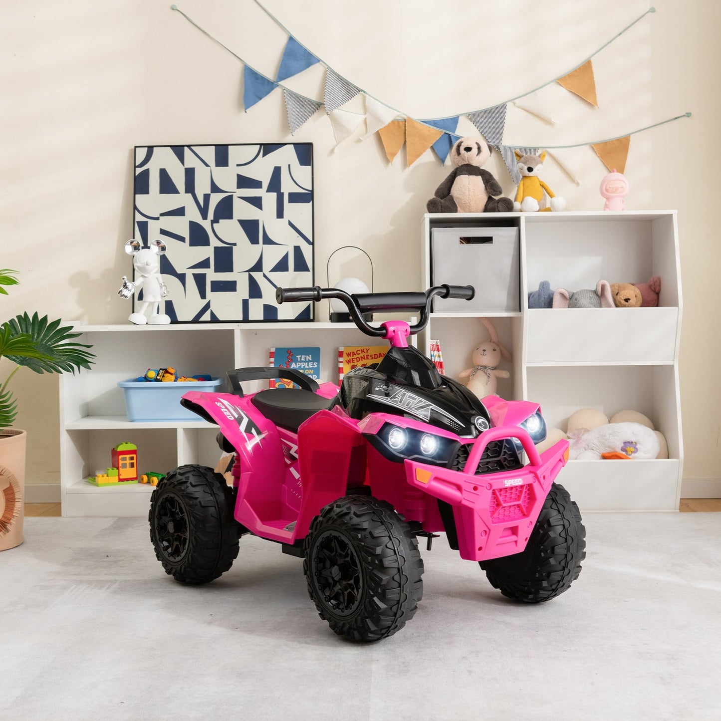 ATV pour enfants 12V - Vitesse haute/basse, siège confortable - Rose