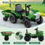Tracteur pour enfants 12V 2-en-1 avec remorque - Vert grisâtre