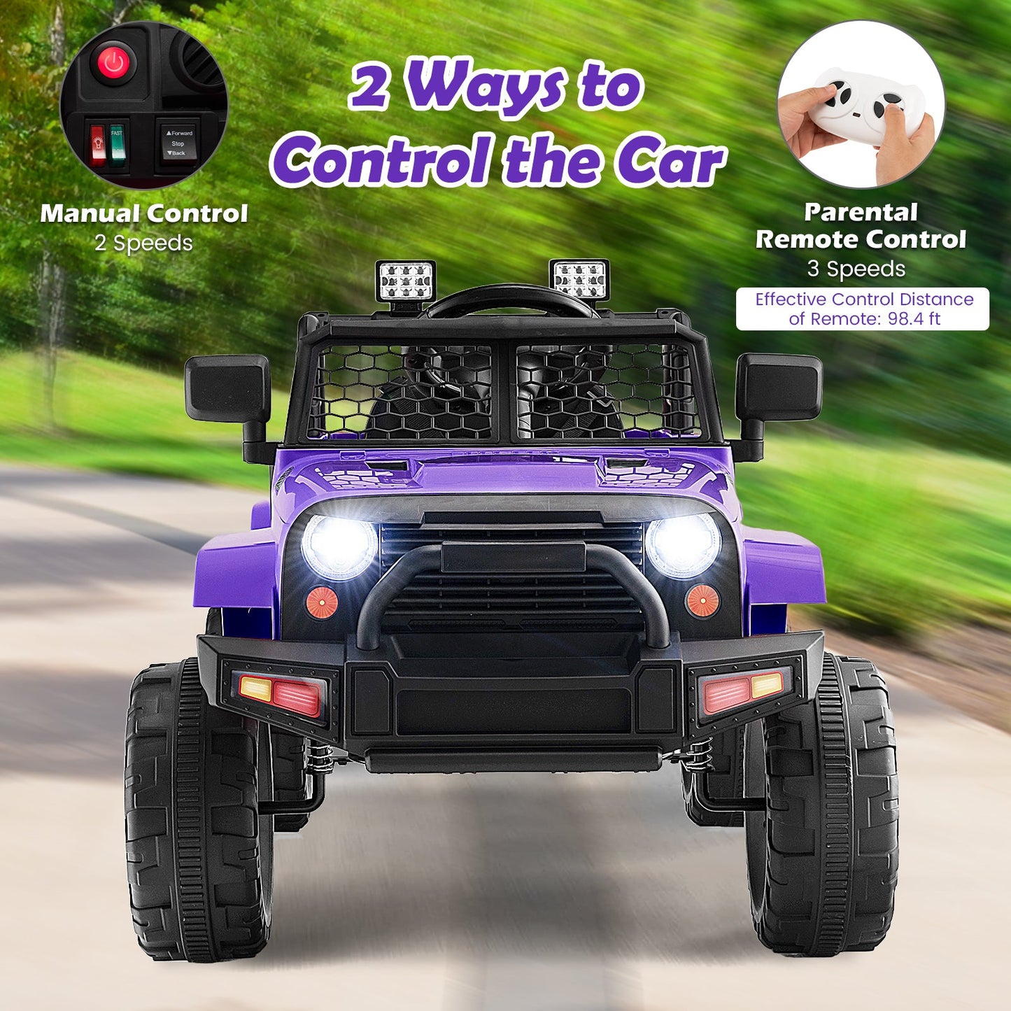 Camión para Niños de 12V con Control Remoto - Púrpura