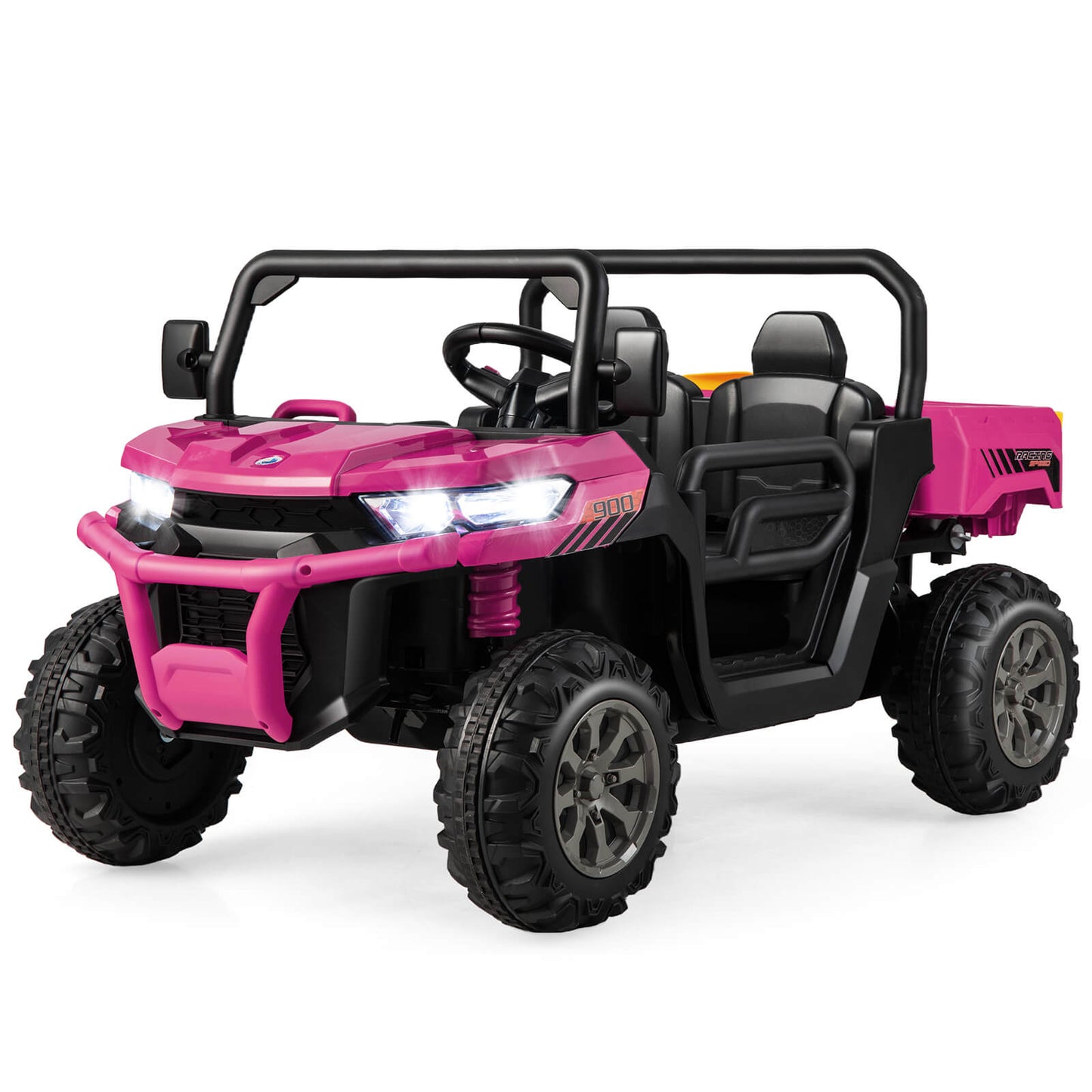 Camion-benne électrique pour enfants 2 places - Rose