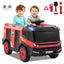Camion de pompier électrique 12V pour enfants avec télécommande et pistolet à eau