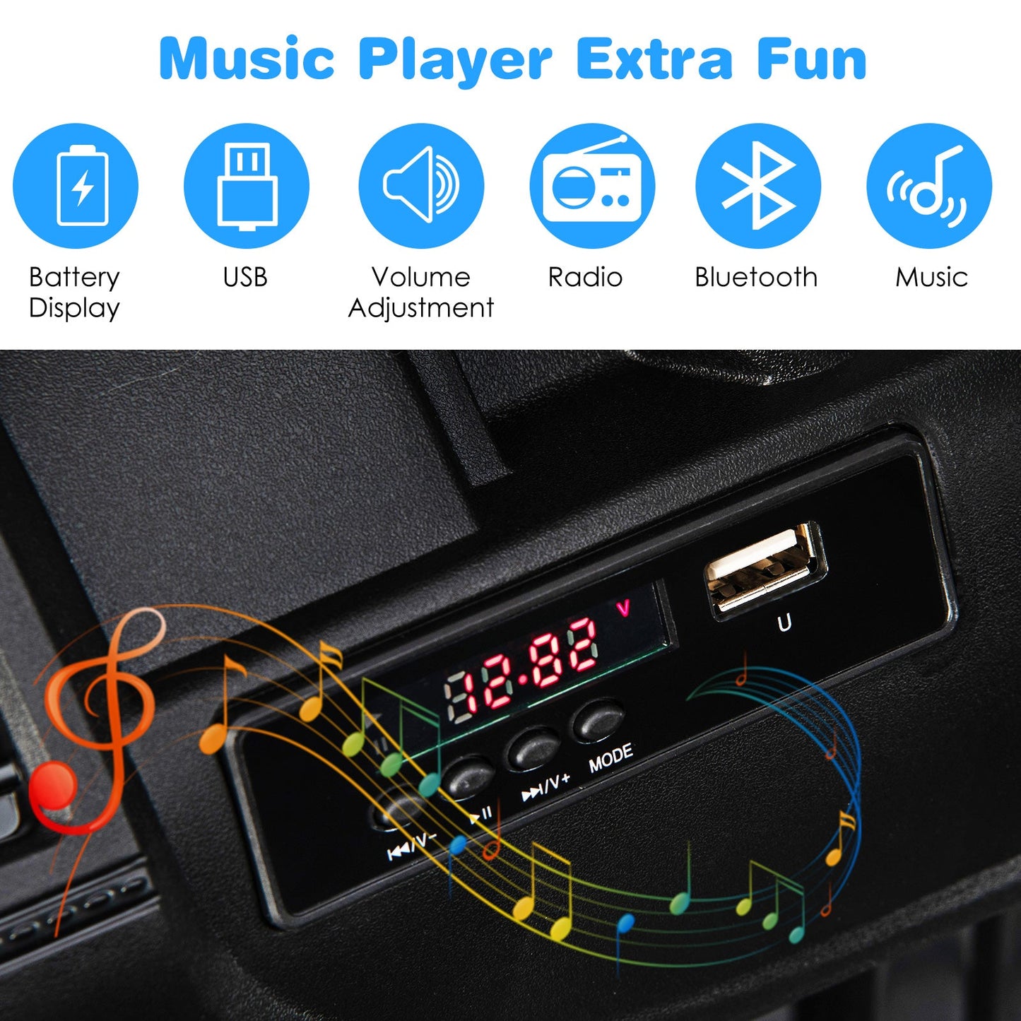 Coche Jeep para Niños de 12V con Control Remoto - Negro Sólido
