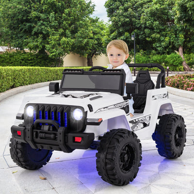 Voiture Jeep électrique pour enfants 12V avec télécommande - Blanc