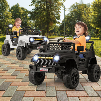 Camion pour enfants 12V avec télécommande et musique - Blanc