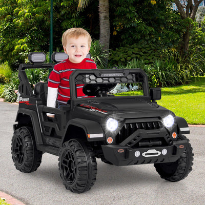 12V Electric Kids Ride-On Truck with Remote Control - Black
