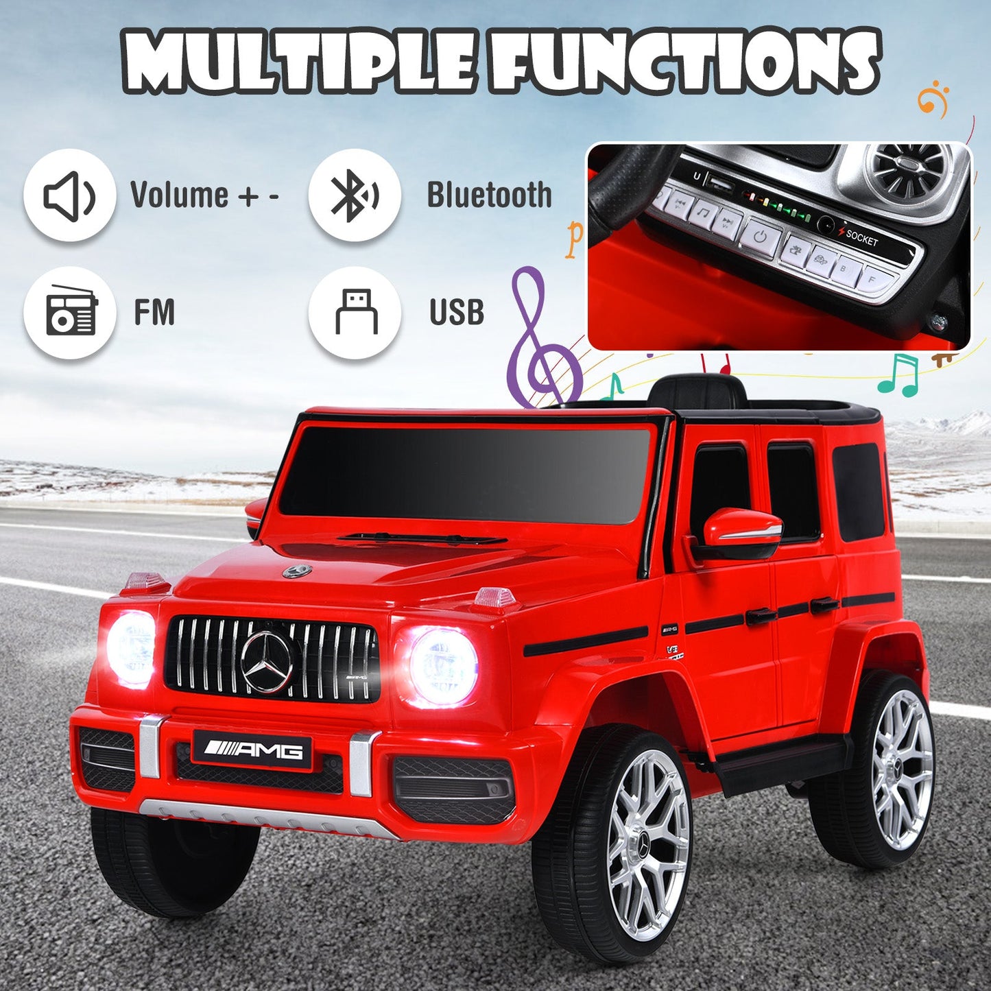 Voiture électrique pour enfants 12V Mercedes-Benz G63 - Rouge