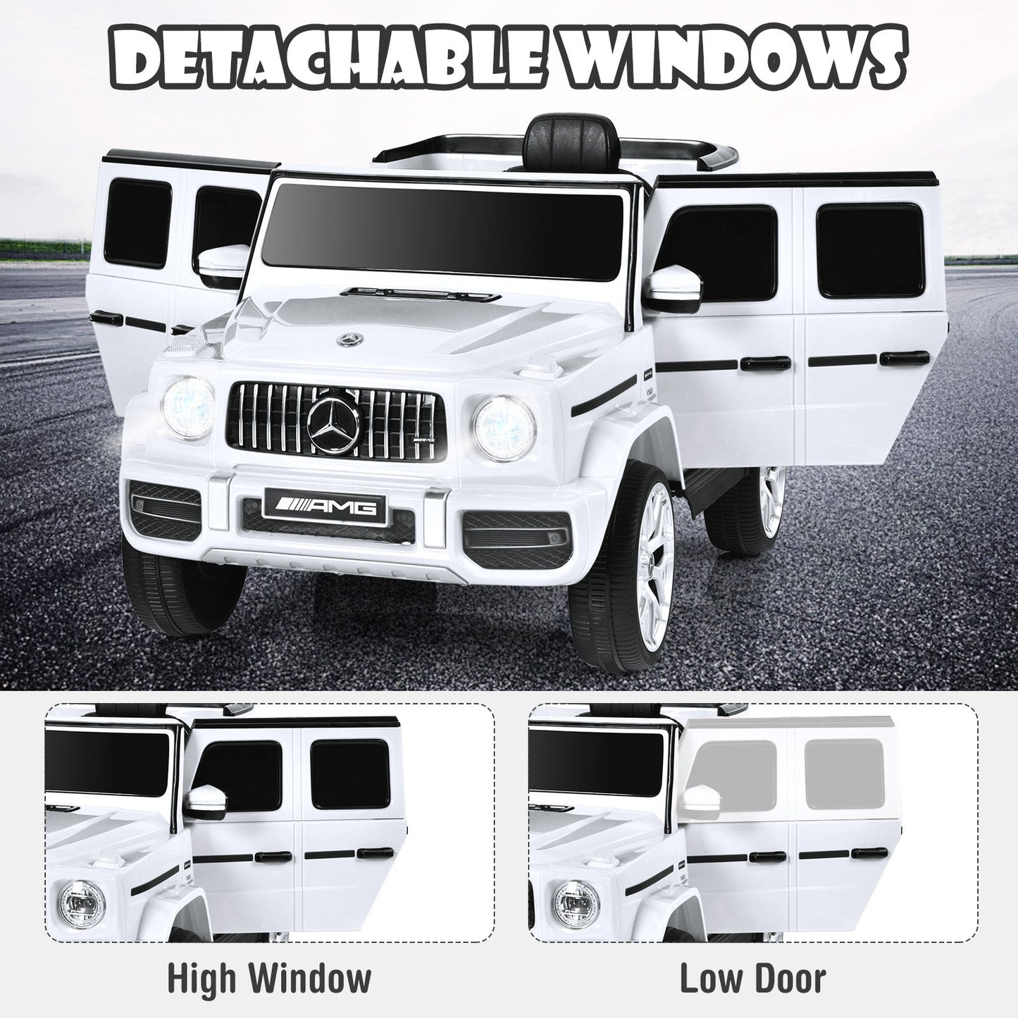 12V Mercedes-Benz G63 Kids Ride On Car - White
