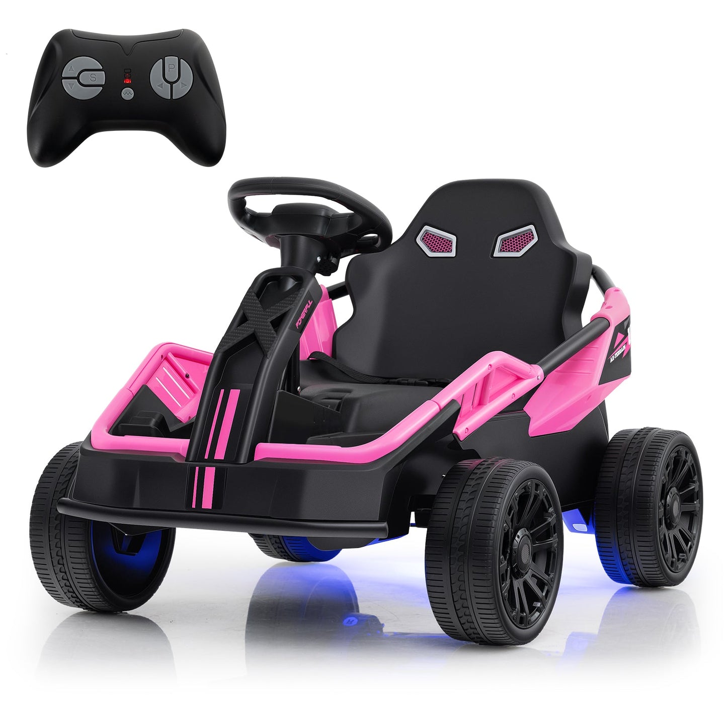 12V Electric UTV Ride-On Car for Kids - Pink
