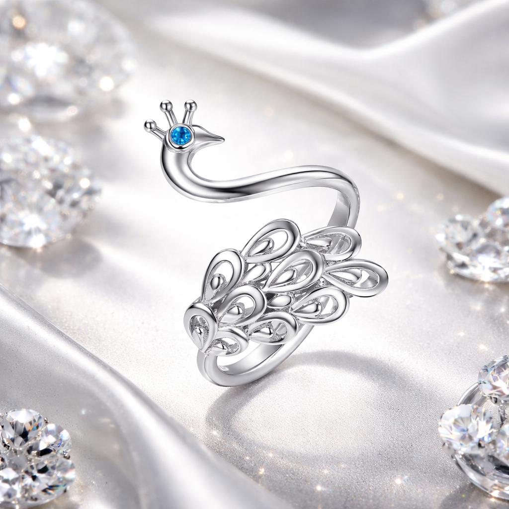 925 Sterling Silver Plated Platinum Pavé CZ Ring for Women