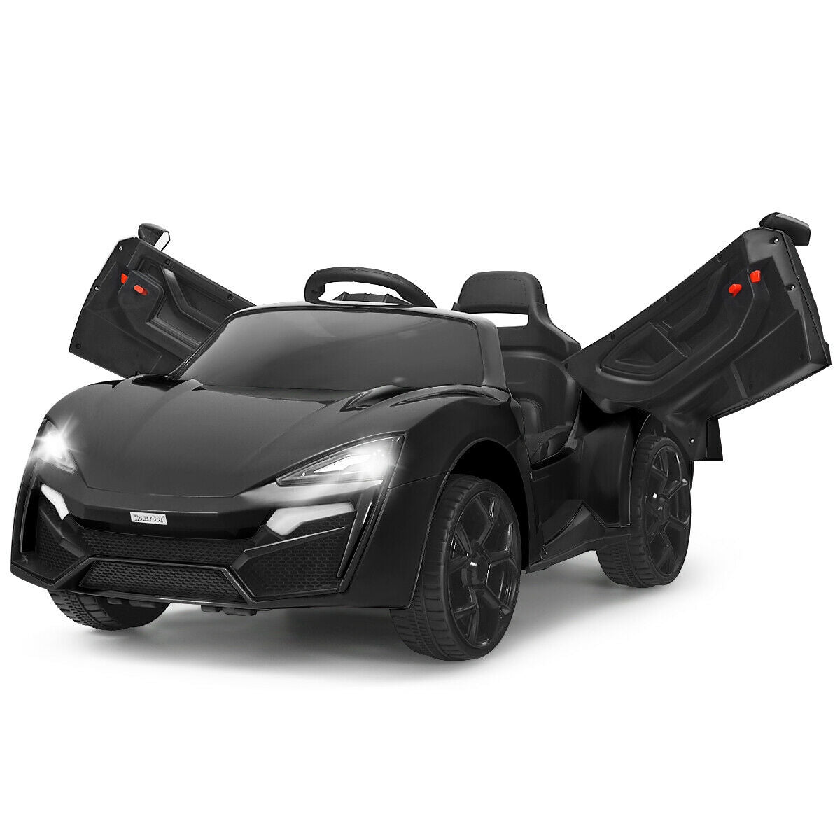 12V 2.4G RC Electric Vehicle with Lights - Black
